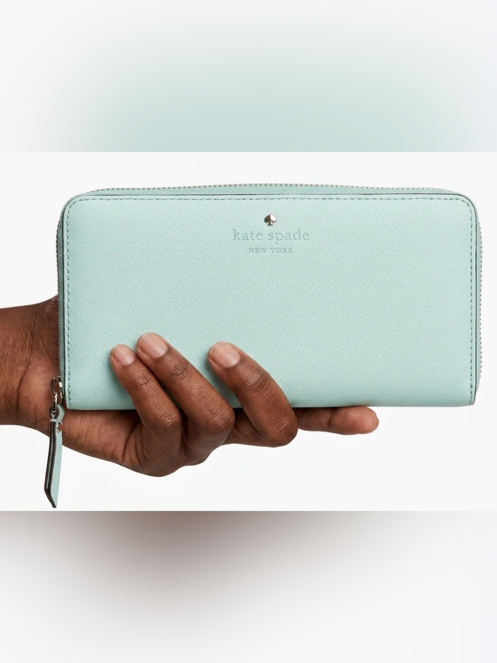 kate spade New York Zip-Around Wallet in Light Aqua